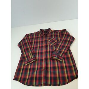 Burton Shirt Mens XL Red Yellow Plaid Button Up Long Sleeve Outdoor Western